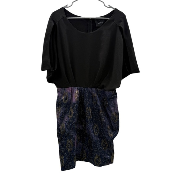 Ark & Co‎ Black Batwing Sleeve Tie Dye Floral Overlay Dress Sz L NEW - Picture 1 of 13